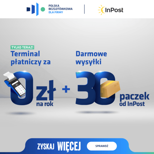 Darmowy terminal płatniczy na rok i wysyłka 30 paczek inpost gratis